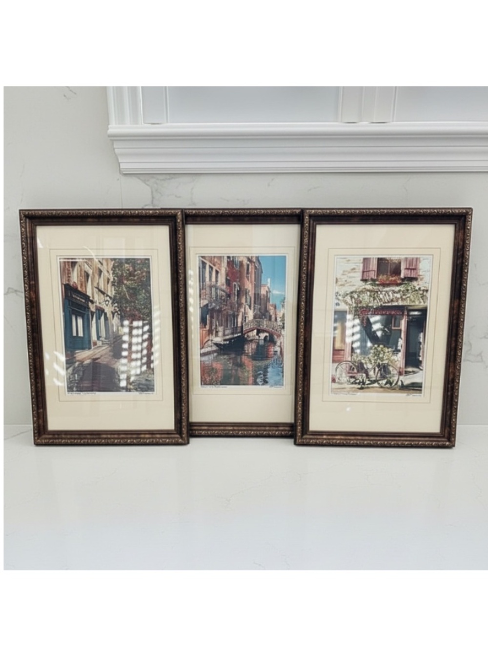 Set/3 Martin Roberts Hand Painted Black & White Framed Photographs